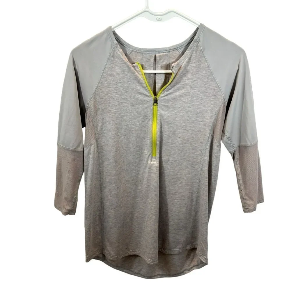 Ladies Lululemon Clip In Long Sleeve Top Grey and Purple Size‎ Medium